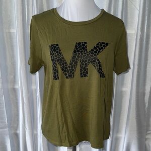 Michael Kors Short Sleeve Logo Tee Sz XL/ Olive Green